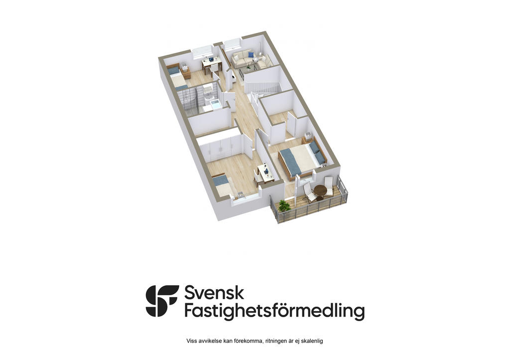 Planritning övervåning 3D