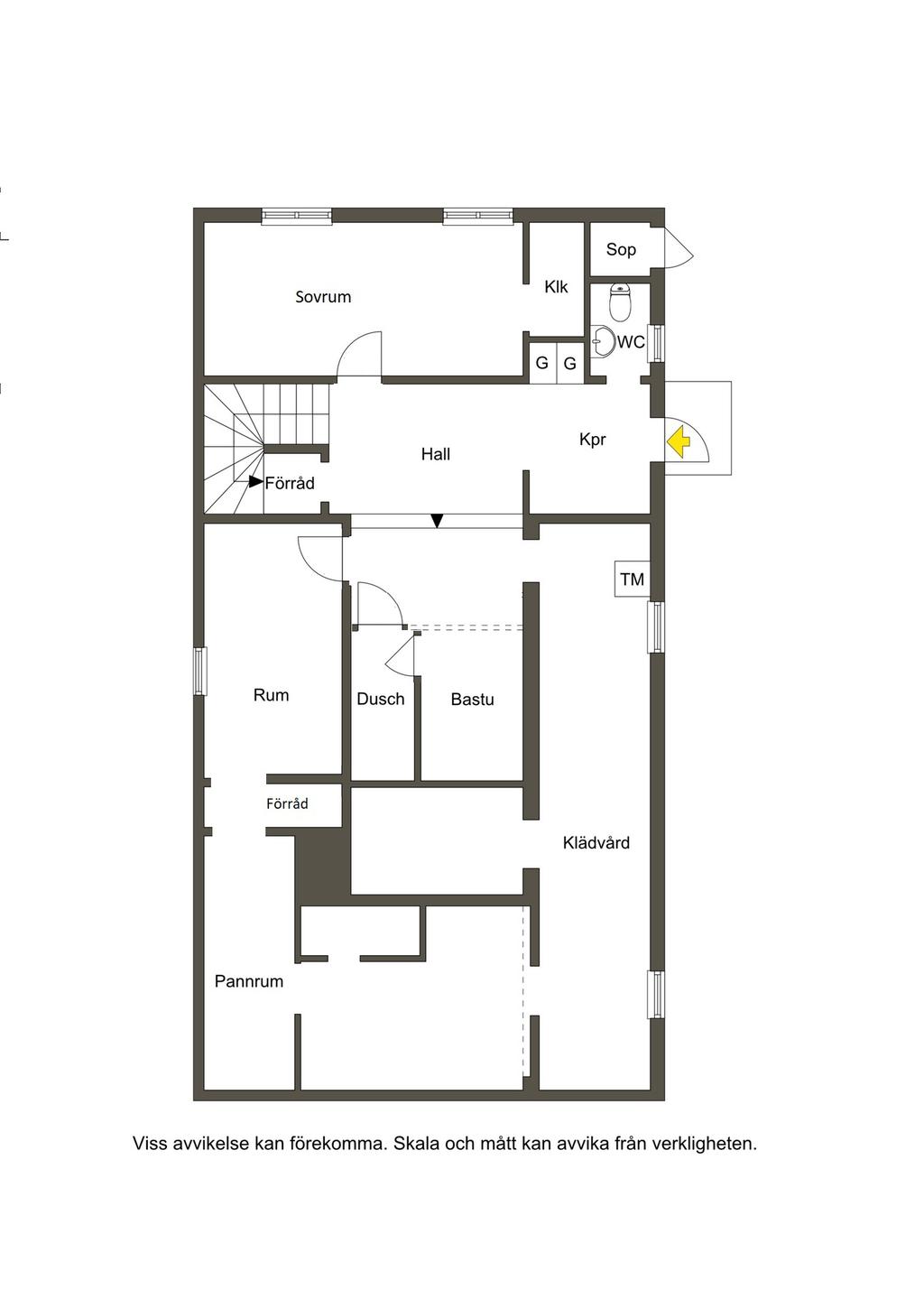 Planlösning nedre plan