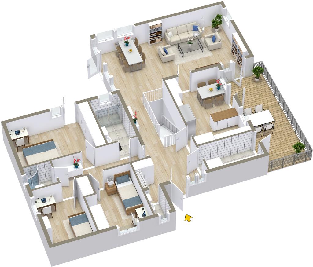 Planritning 3D entréplan