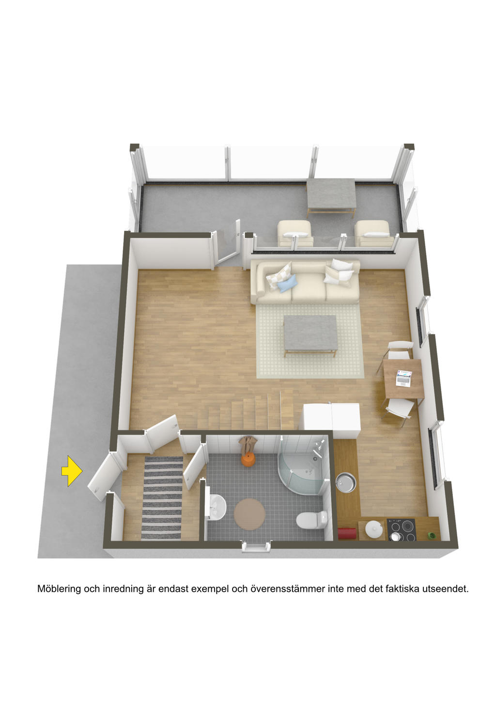 Planlösning entréplan 3D