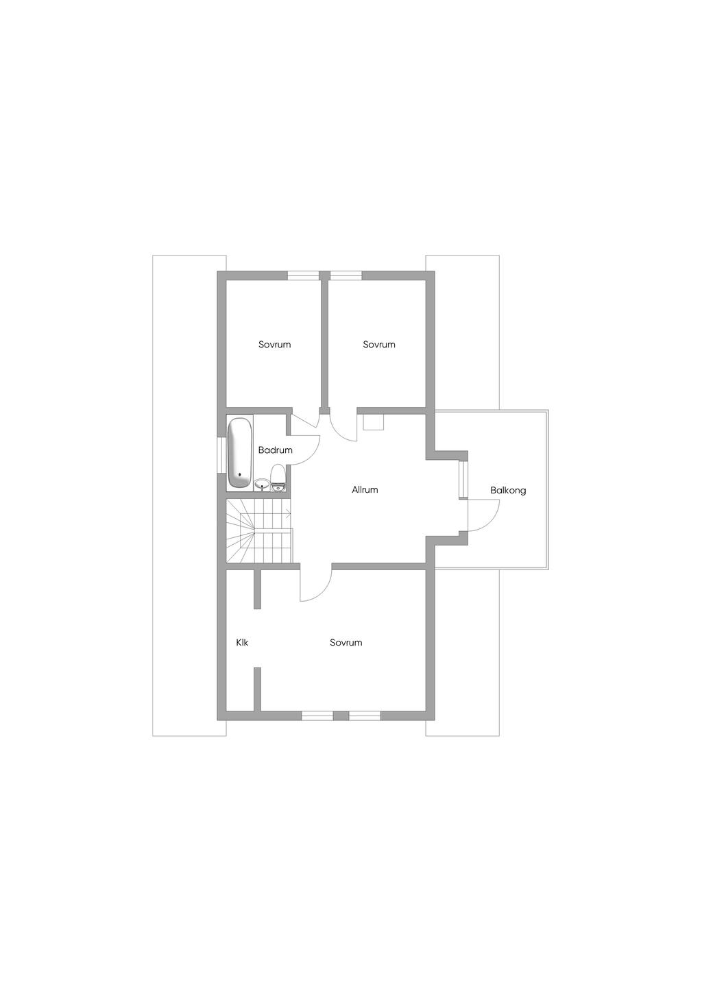 Planlösning övre plan