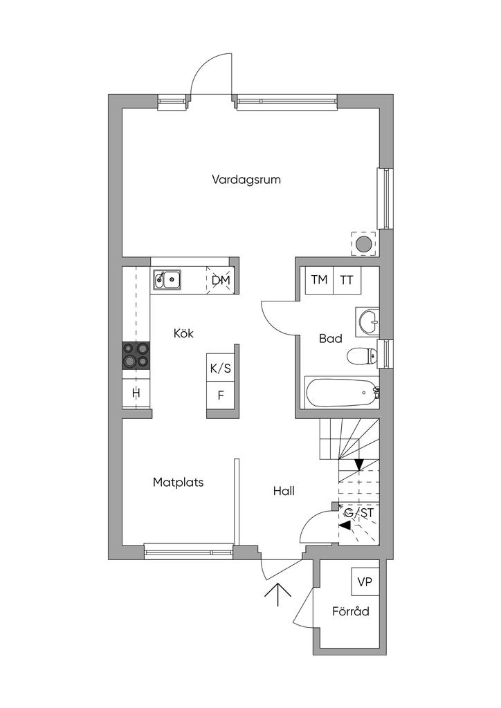 Planritning Entréplan 2D