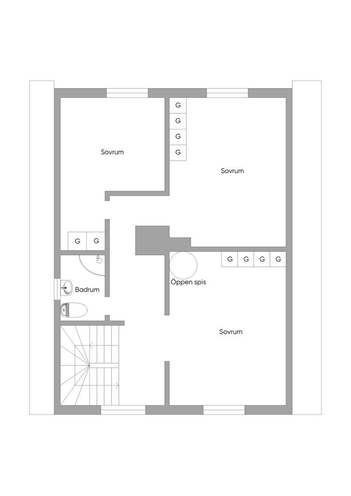 Alternativ planlösning övre plan