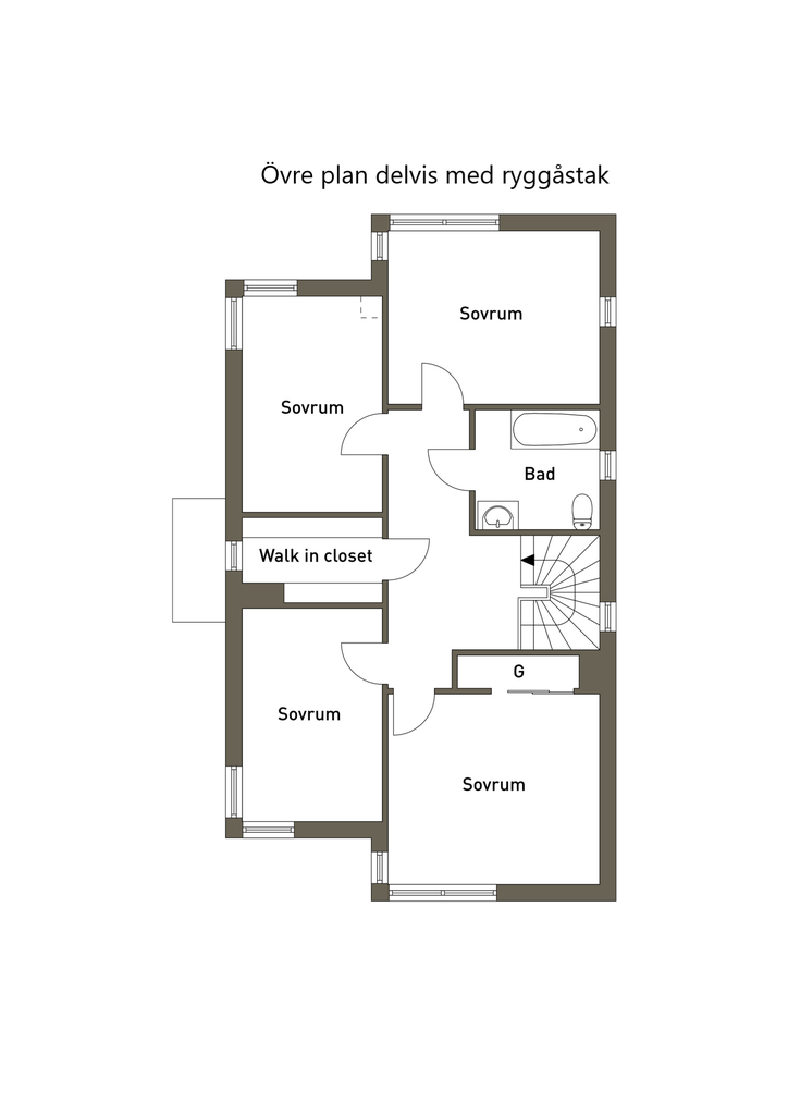 Planlösning övre plan