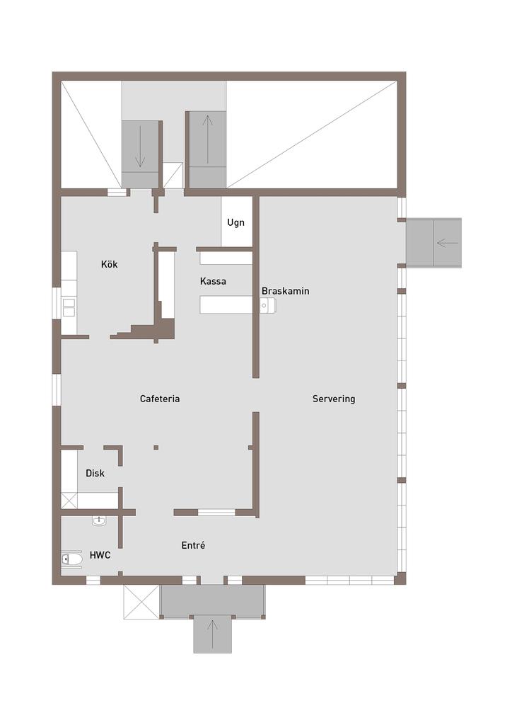 Bottenplan med cafè