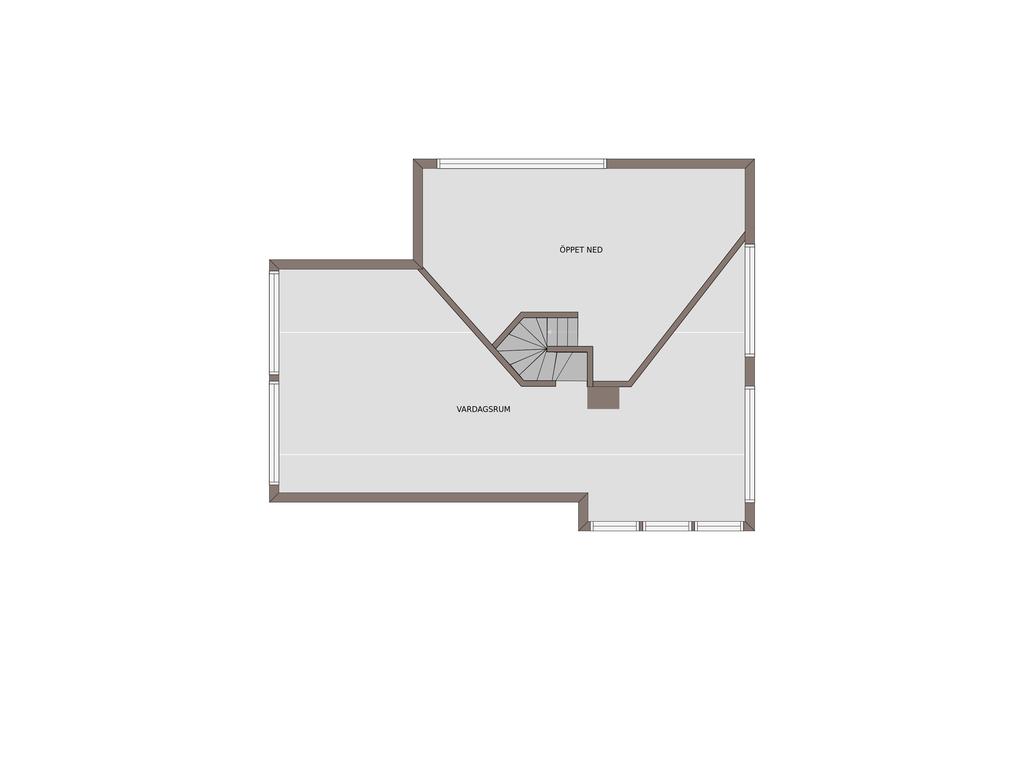 Övre plan lägenhet/loft