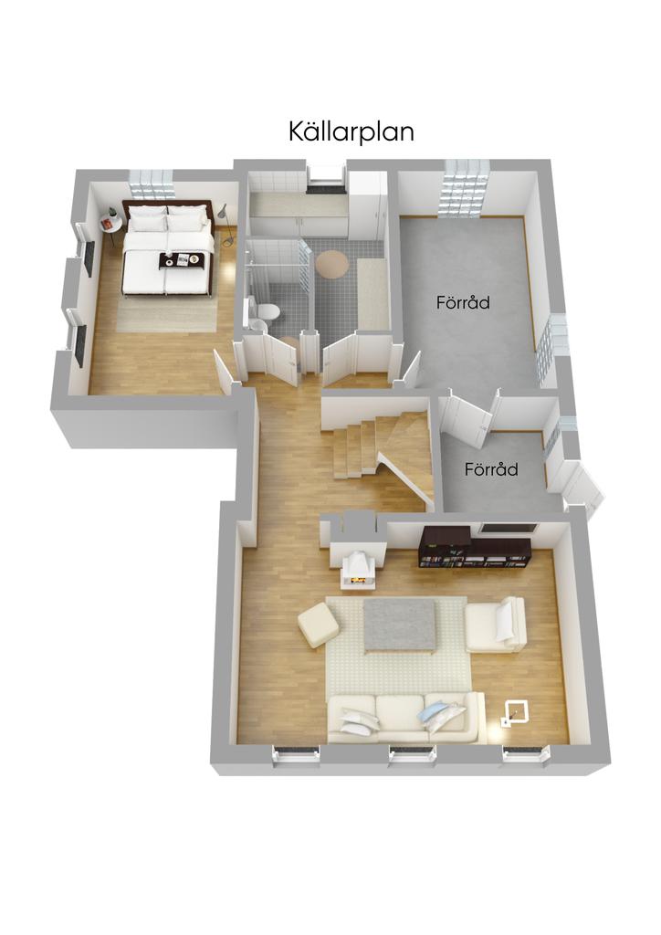 Planritning Källarplan 3D