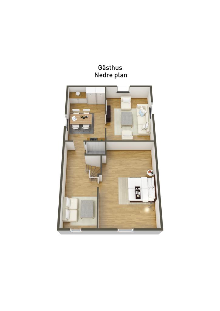 Planlösning gästhus 3D