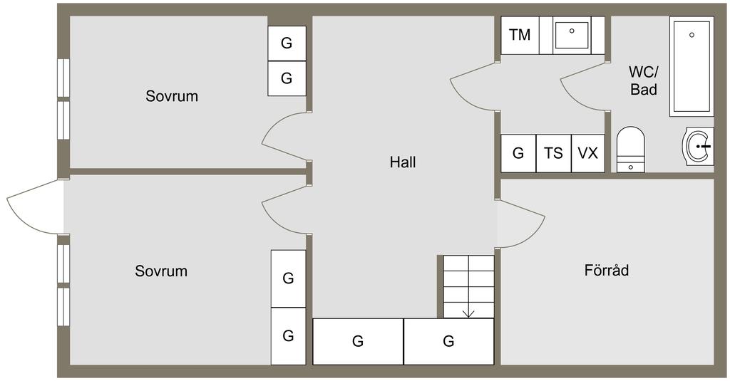 Nedre plan - 2D Floor Plan