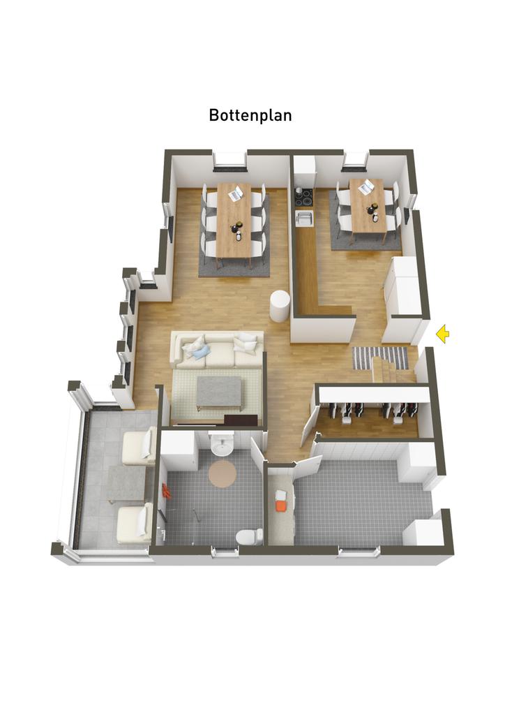 Planlösning 3D Bottenplan
