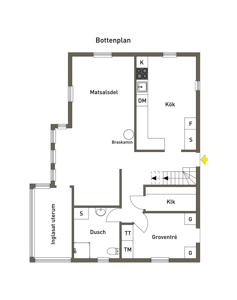 Planlösning 2D Bottenplan