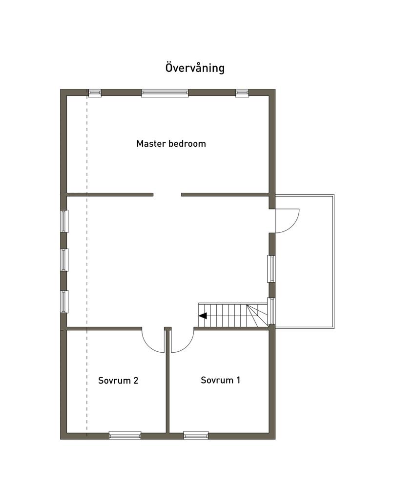 Planlösning 2D Övervåning