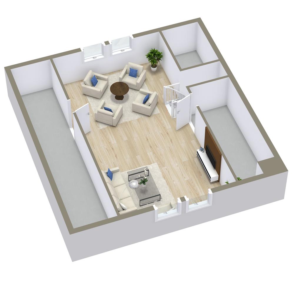 Planritning övervåning 3D