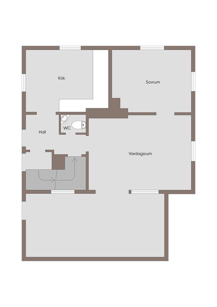 Orginalritning av entreplan (farstun saknas)