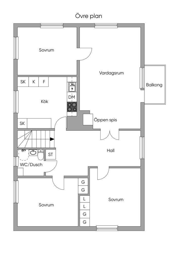 Planlösning Övre plan