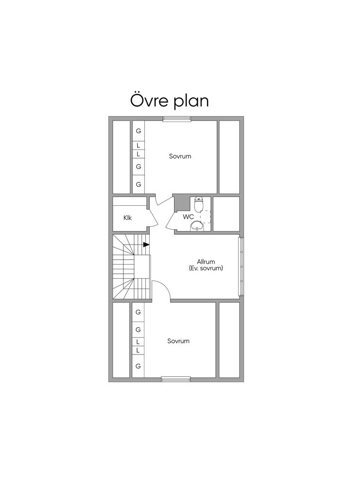 Planlösning övre plan