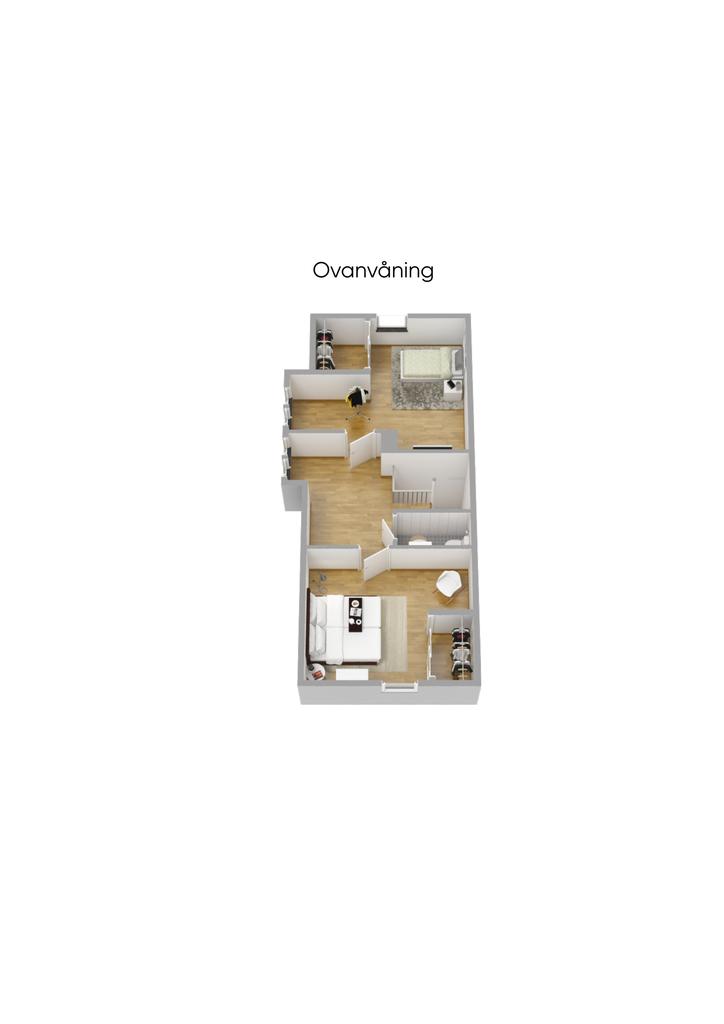 Planritning ovanvåning 3D