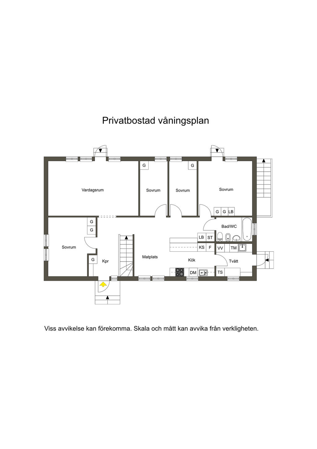 Privatbostaden entréplan