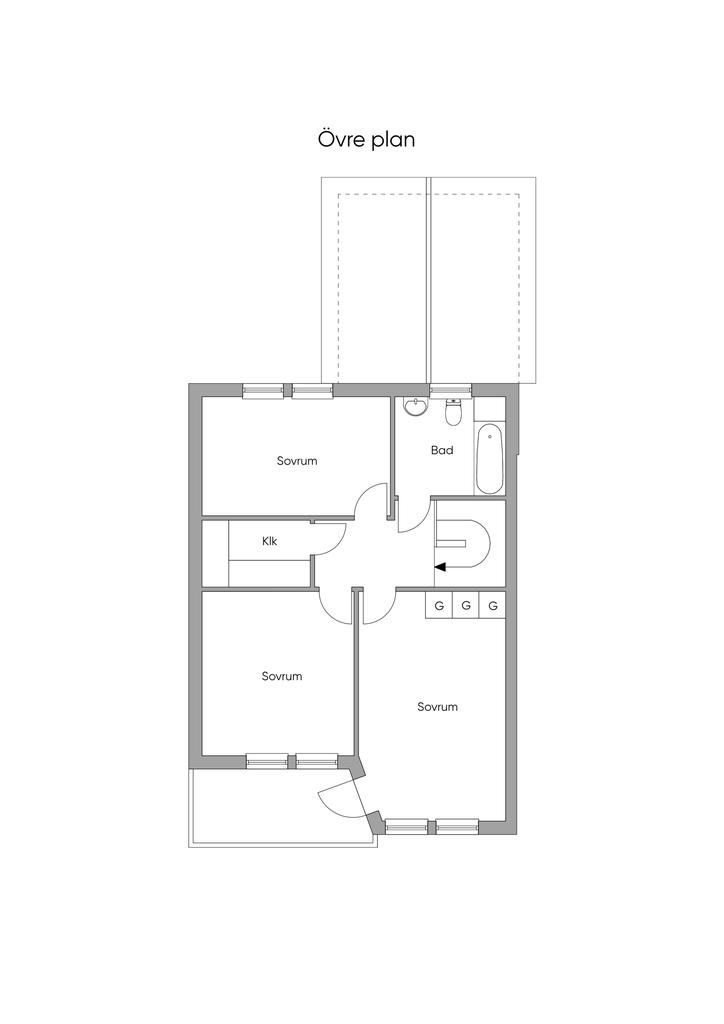Planritning övre plan