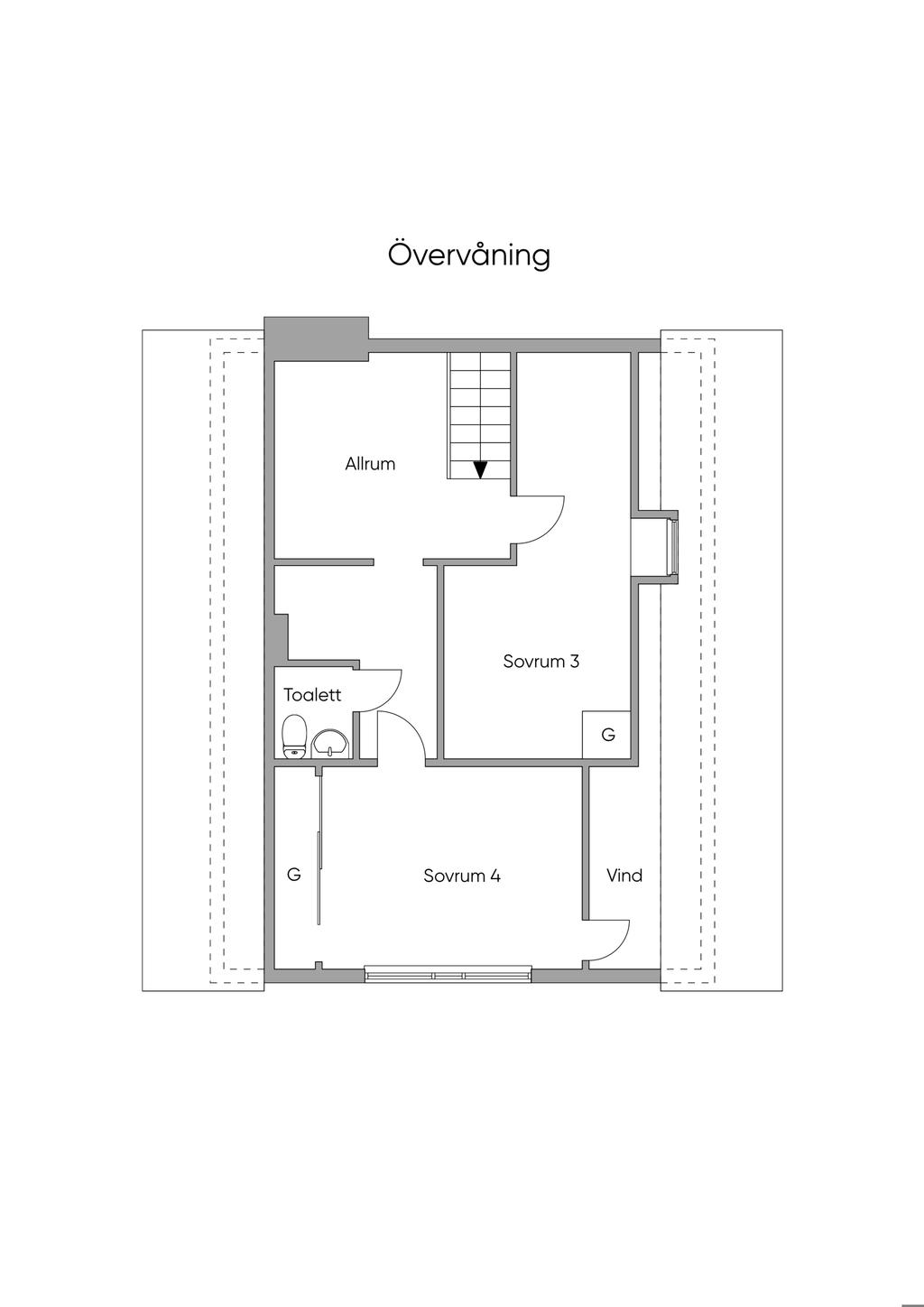 Planlösning övre plan