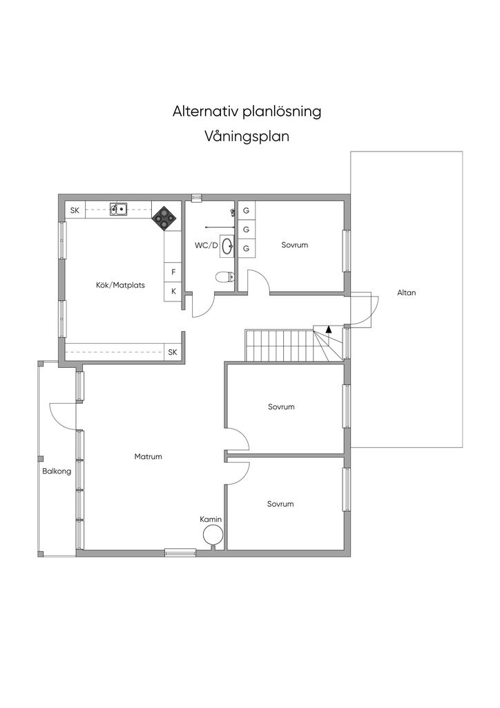 Alternativ Planlösning Våningsplan 2D