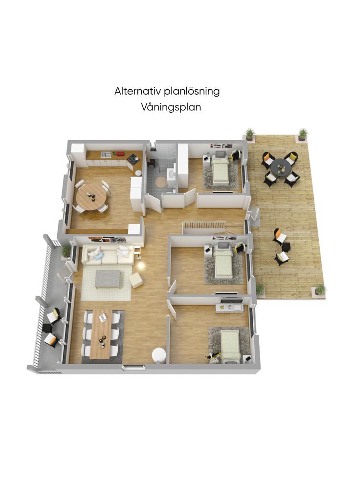 Alternativ Planlösning Våningsplan 3D