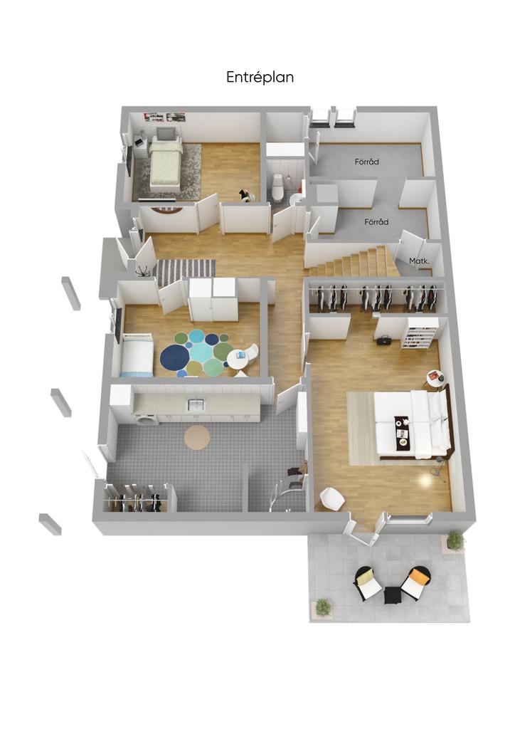 Planlösning Entréplan 3D