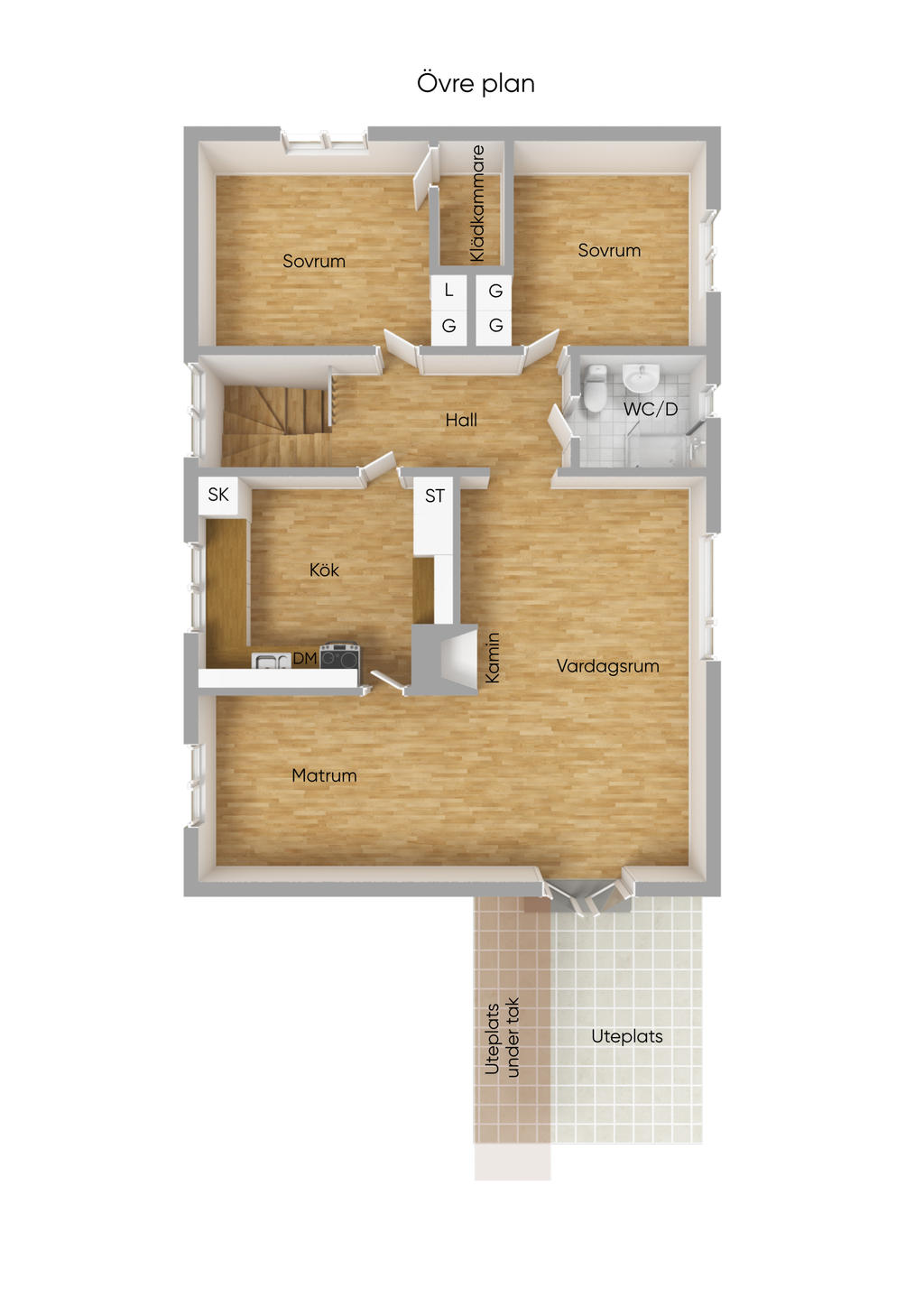 Planlösning övre plan