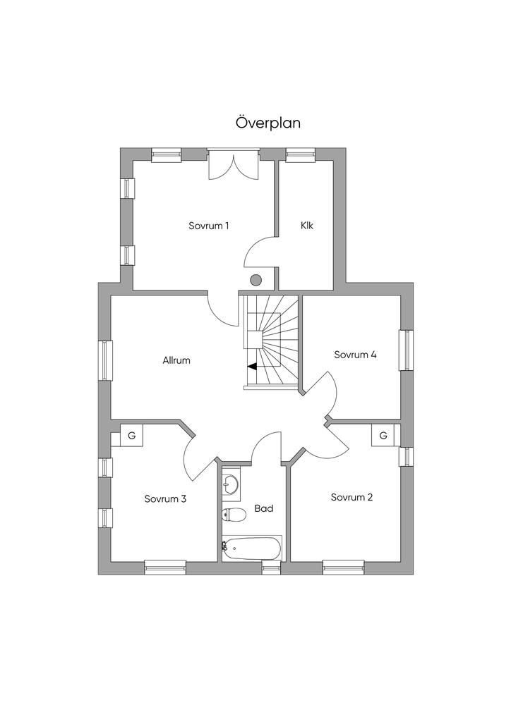 Planritning övre plan