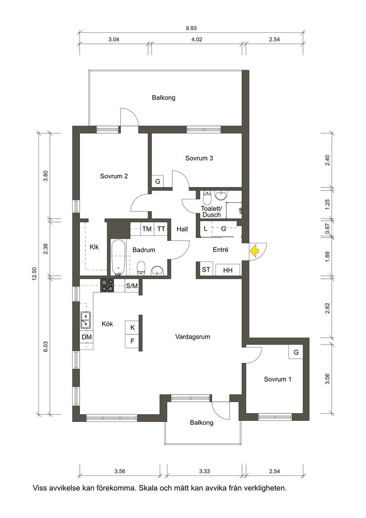 Planskiss 2D med mått