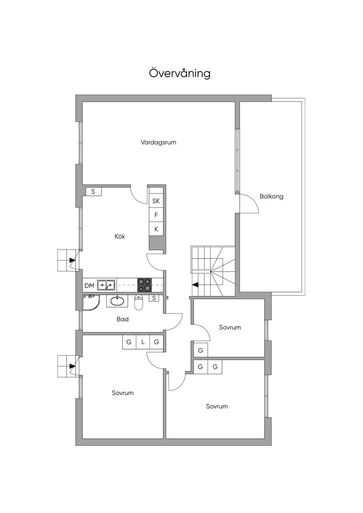 Planlösning övre plan