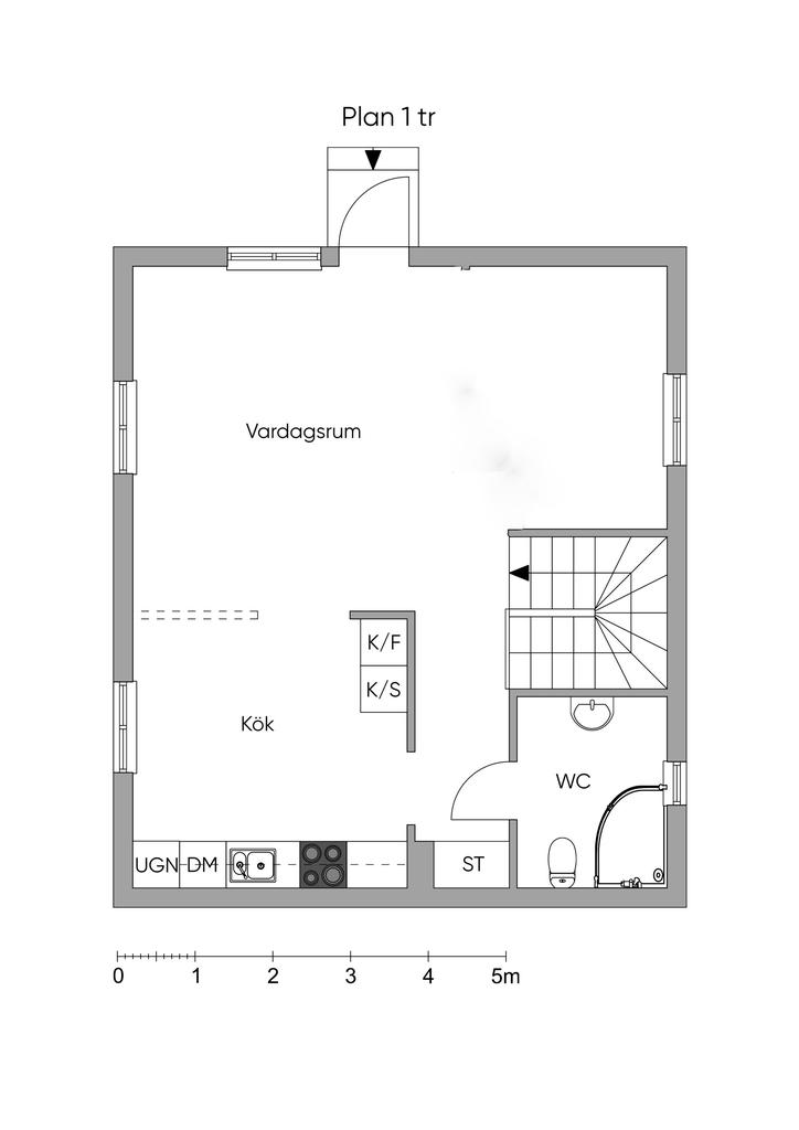 Övre plan, nuvarande planlösning