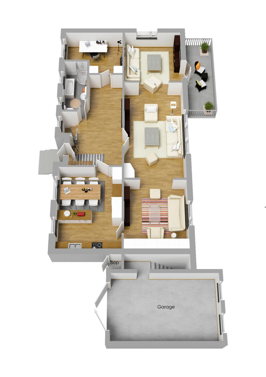 Planlösning markplan 3D