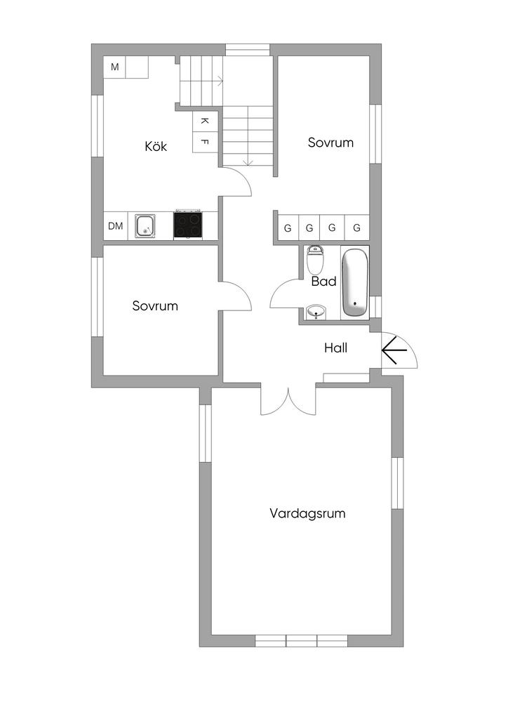 Alternativ planlösning entréplan