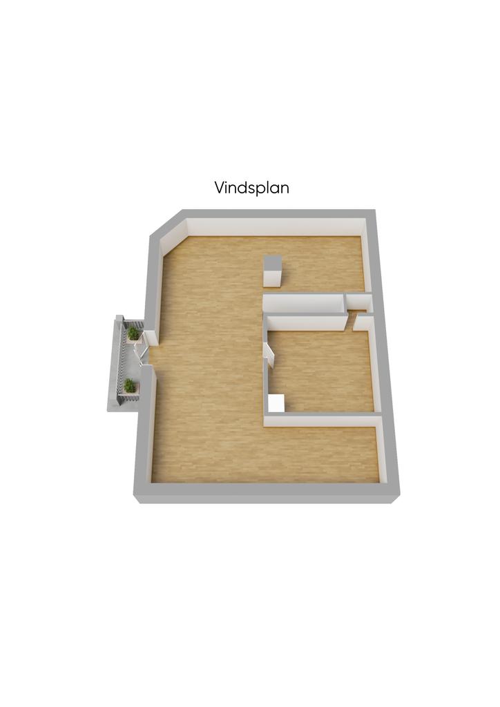 Planlösning vindsplan 3D