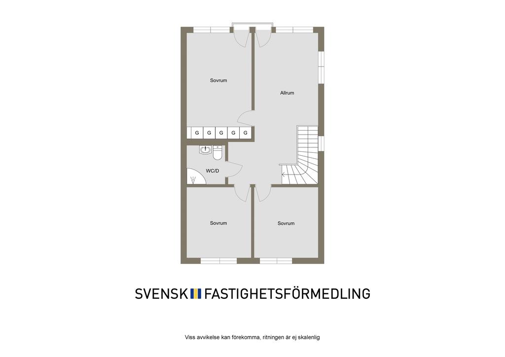 Planlösning, övre plan - 2D