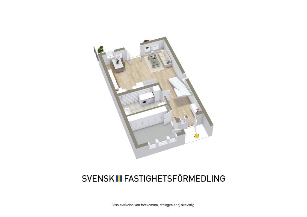 Planlösning entréplan - 3D