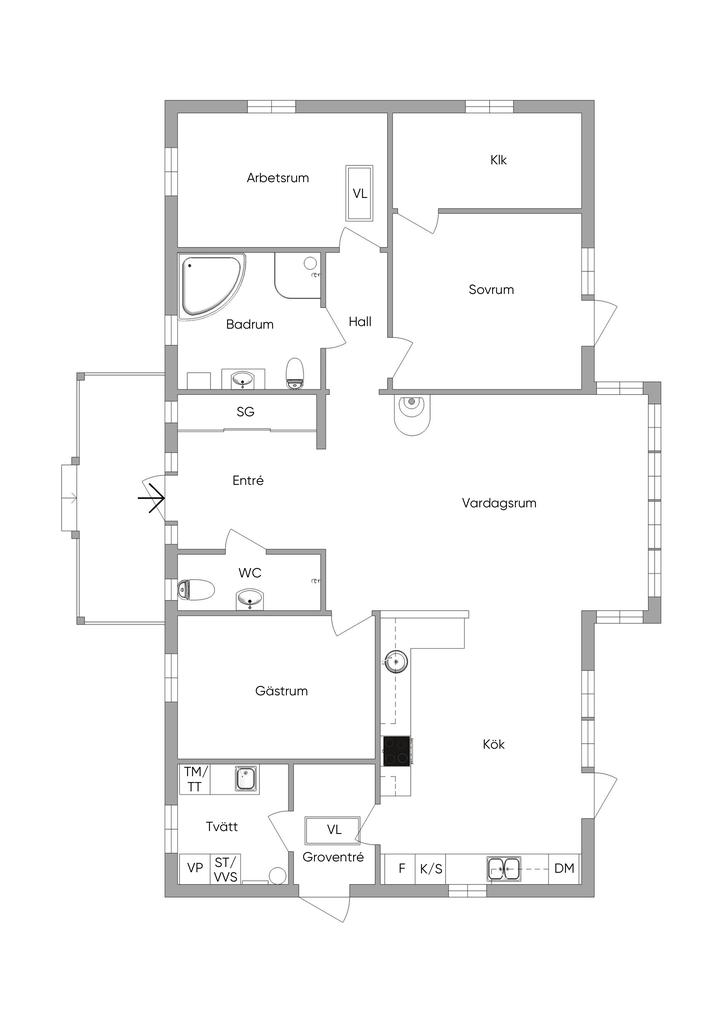 Planlösning på Grunne Västergård 176