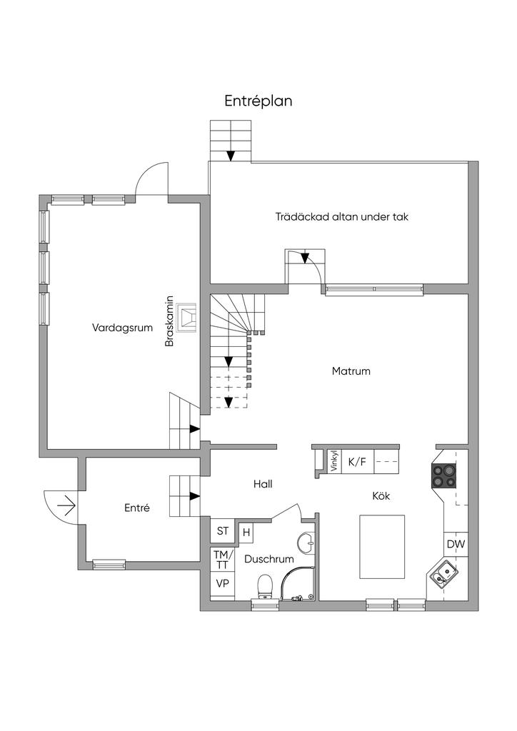 Planritning Entréplan 2D