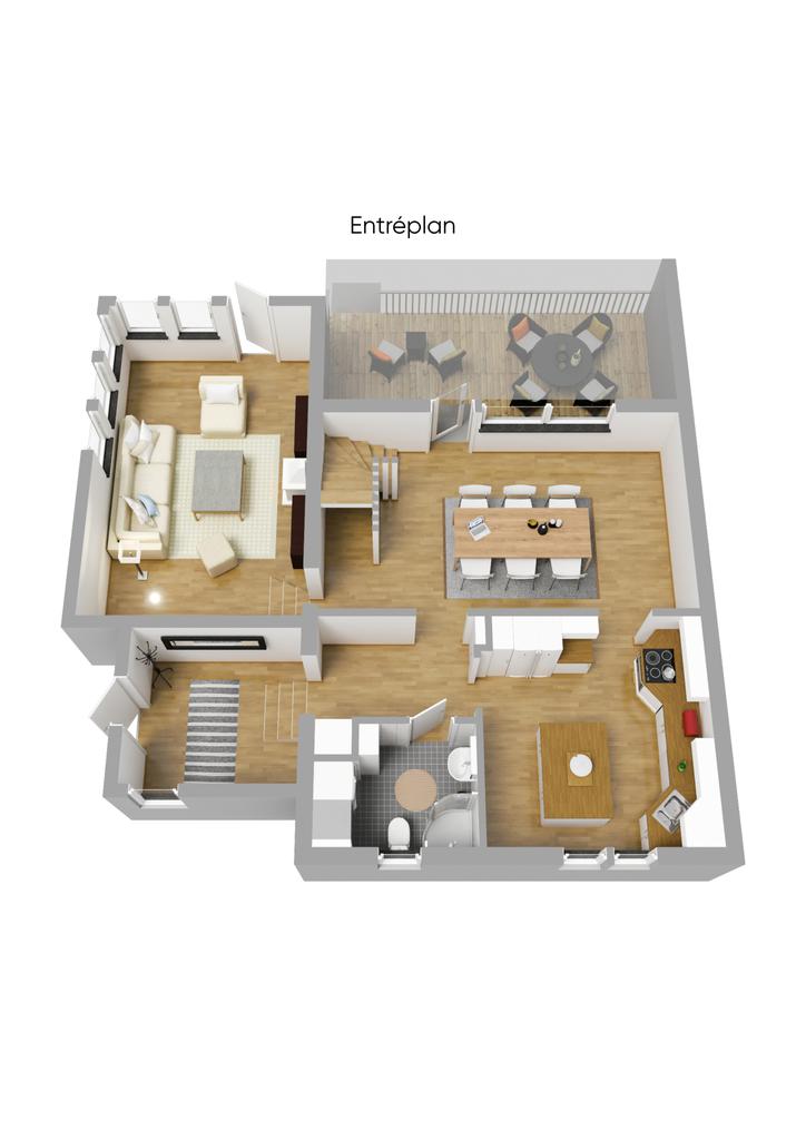 Planritning Entréplan 3D