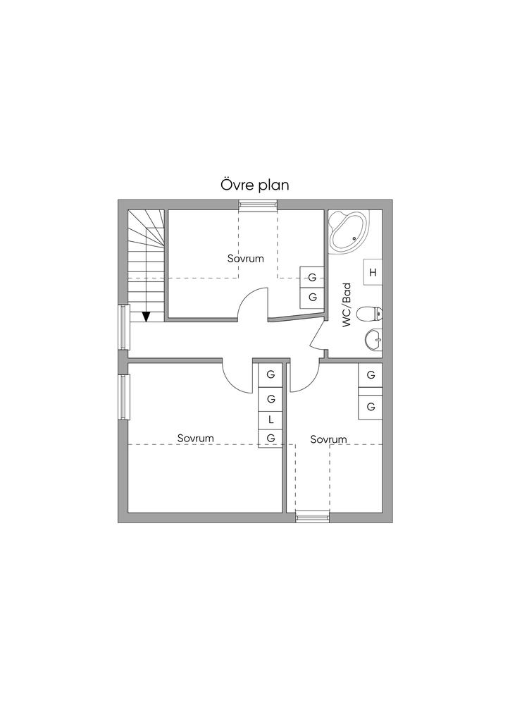 Planritning Övre plan 2D