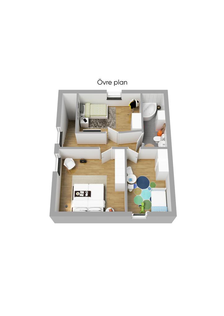 Planritning Övre plan 3D