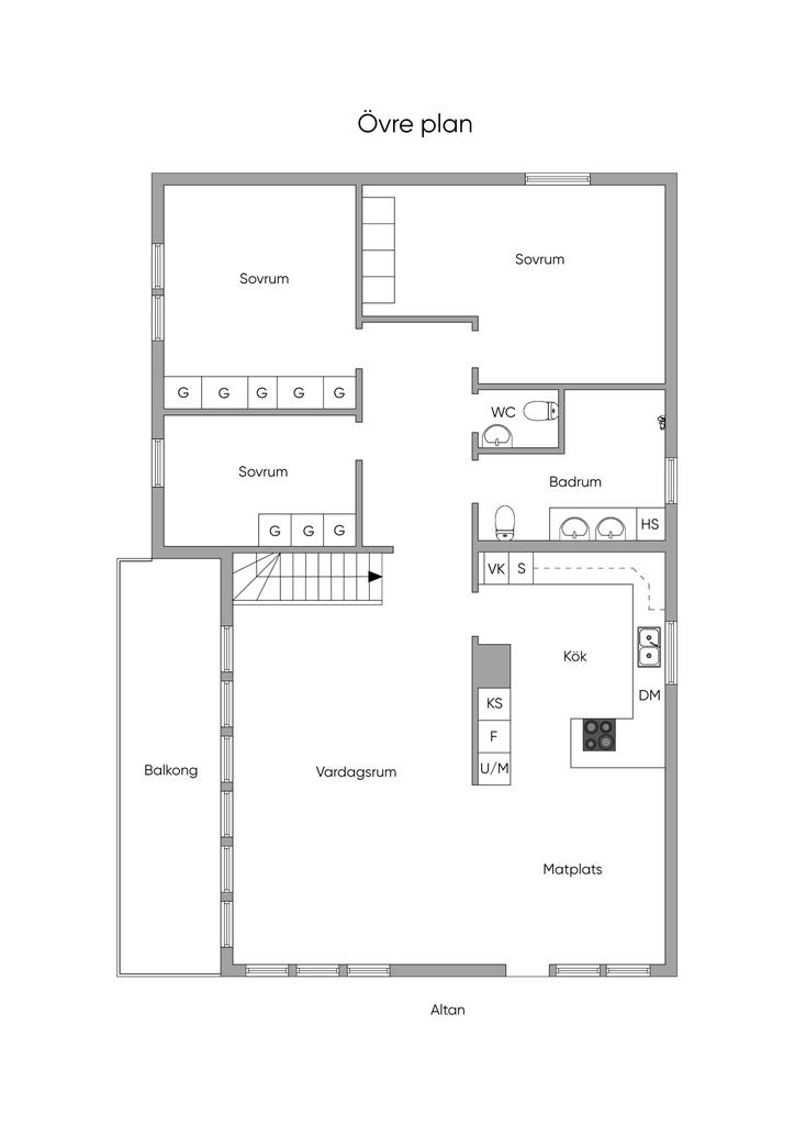 Planlösning övre plan