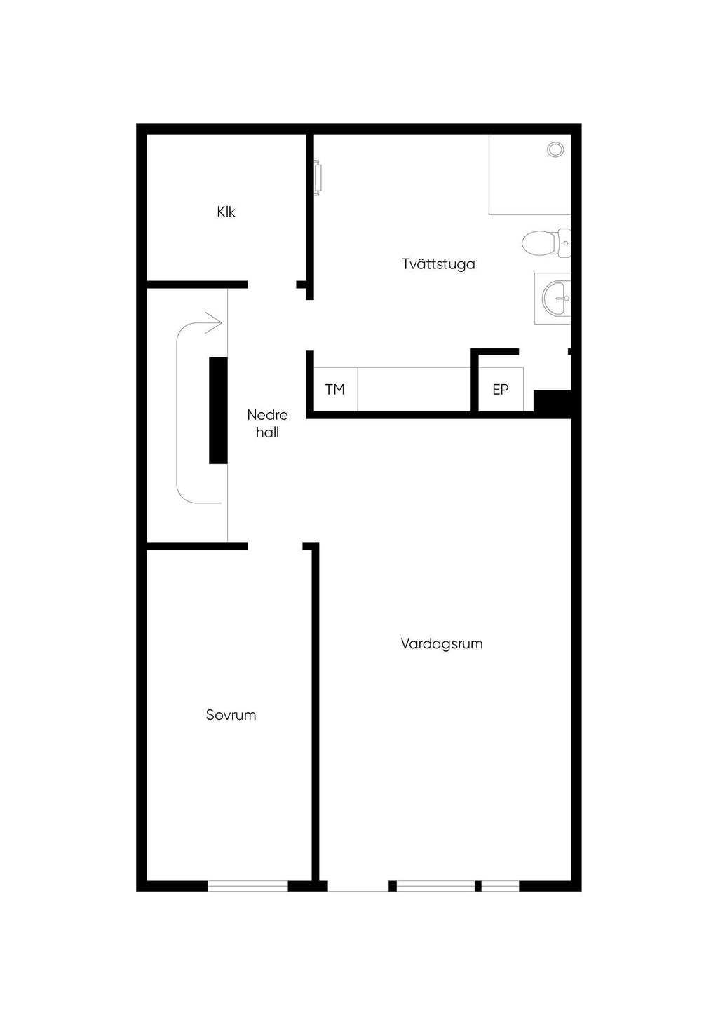 Planlösning souterrängplan