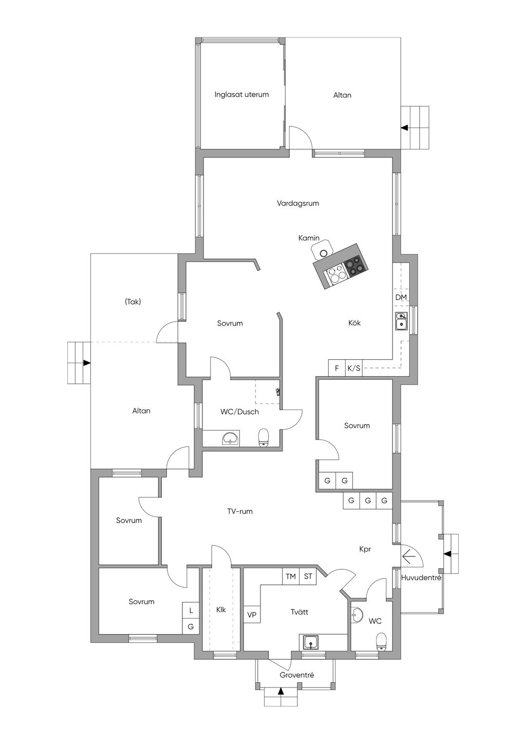 Planritning 2D - Huvudbyggnad