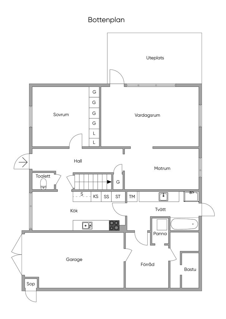Planlösning bottenplan