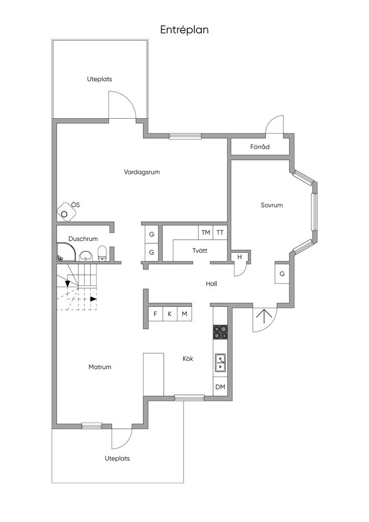 Planritning Entréplan 2D