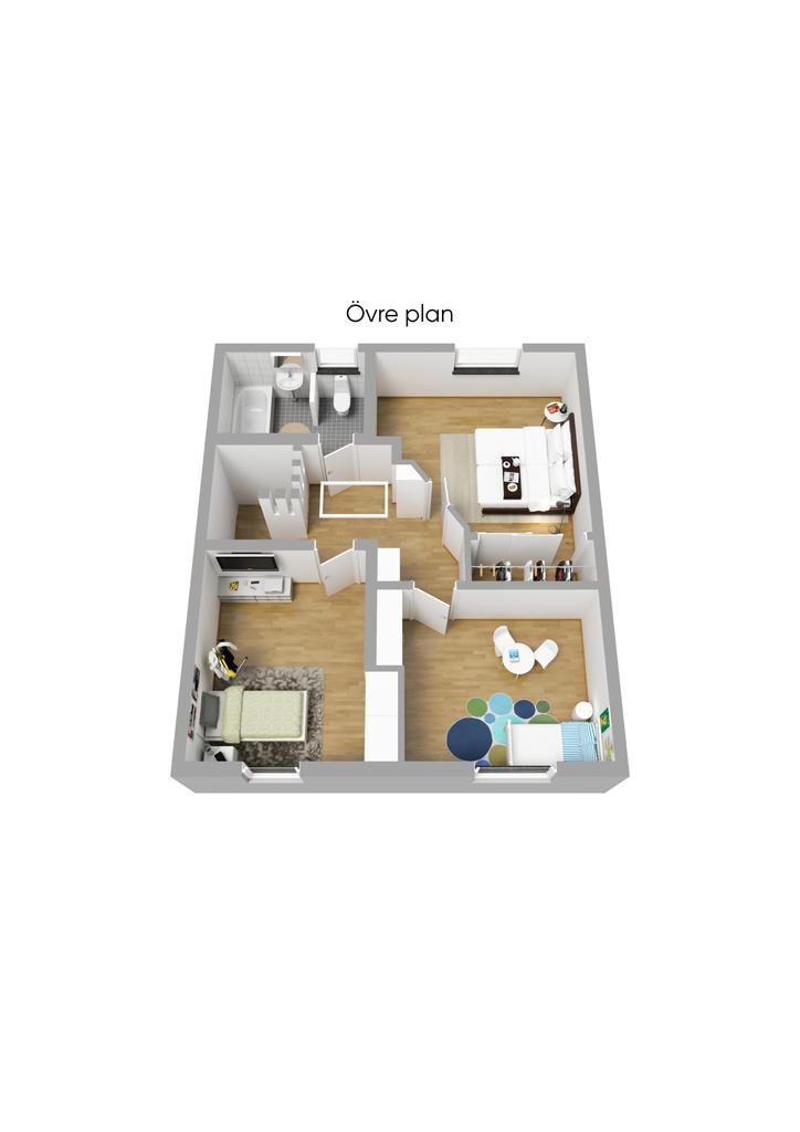 Planritning Övre plan 3D
