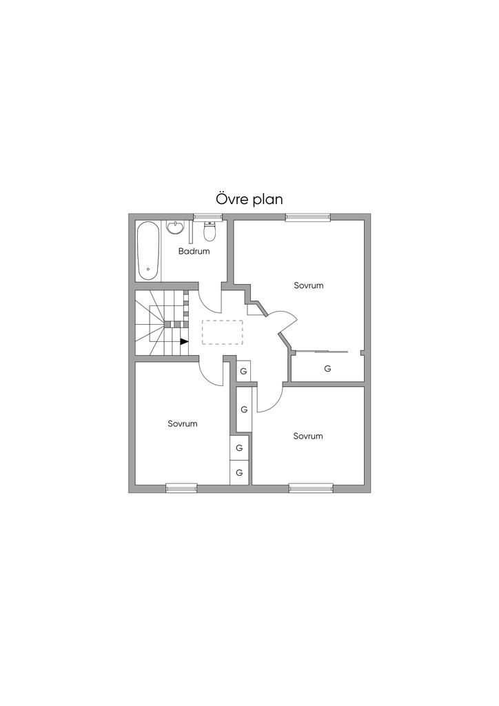 Planritning Övre plan 2D