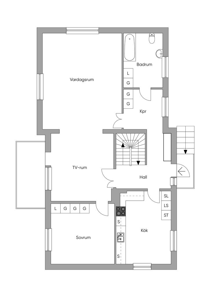Planritning Entréplan 2D
